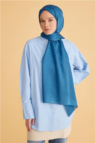 BELLİ FRESH JAKARLI SAFİR MAVİ ŞAL 2