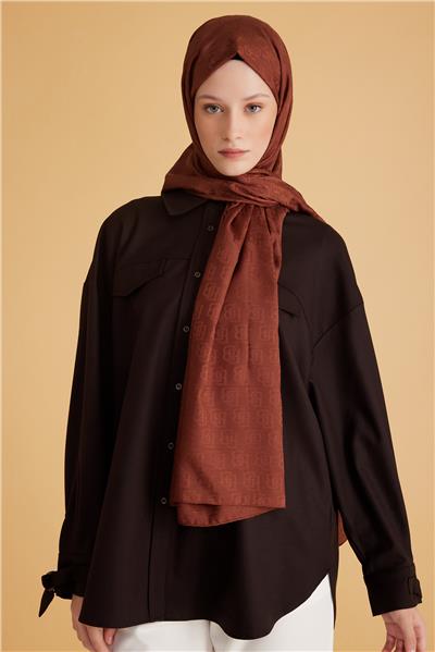 BELLİ FRESH MONOGRAM KAHVE ŞAL 1