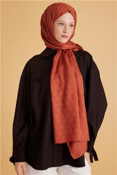 BELLİ FRESH MONOGRAM KİREMİT ŞAL 1