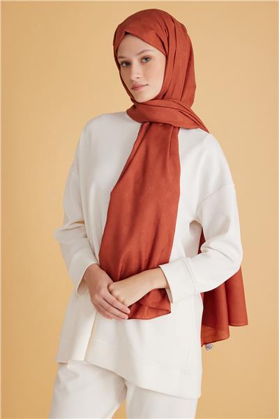 BELLİ FRESH MONOGRAM KİREMİT ŞAL 3