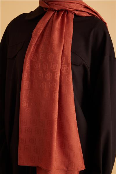 BELLİ FRESH MONOGRAM KİREMİT ŞAL 1