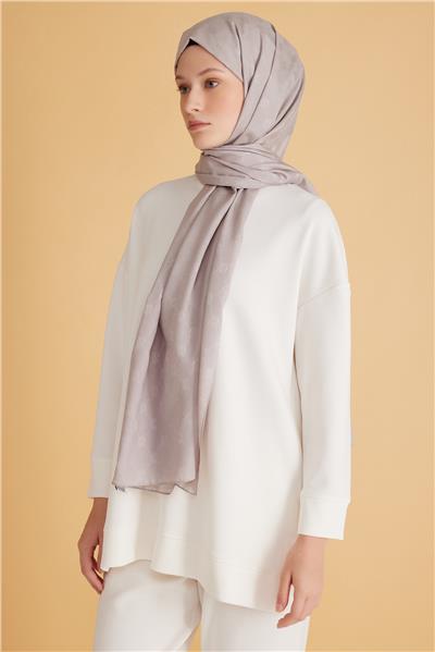 BELLİ FRESH MONOGRAM AÇIK GRİ ŞAL 3