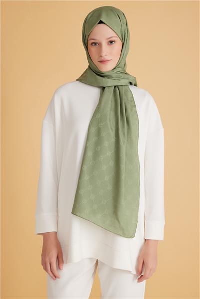BELLİ FRESH MONOGRAM ZEYTİN YEŞİLİ ŞAL 3