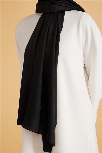BELLİ FRESH MONOGRAM SİYAH ŞAL 2
