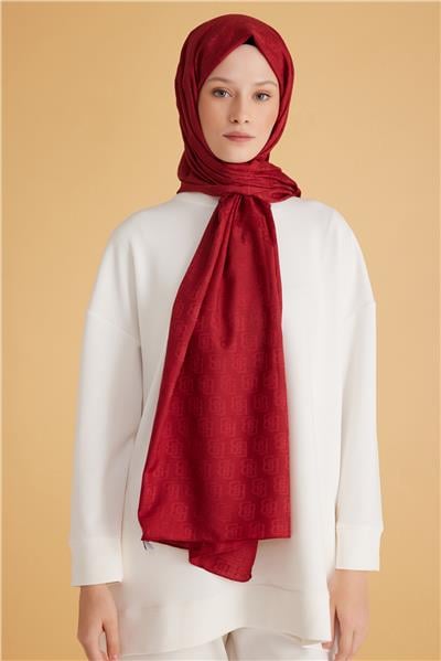 BELLİ FRESH MONOGRAM BORDO ŞAL 1