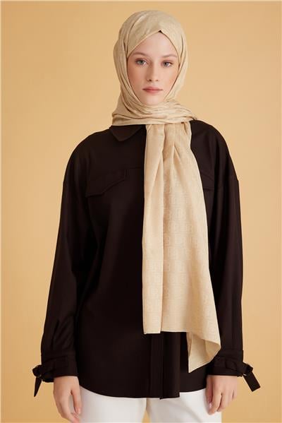 BELLİ FRESH MONOGRAM BEJ ŞAL 1