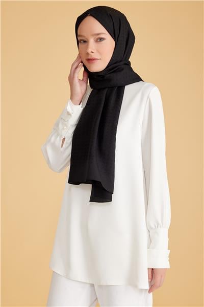 Belli Fresh Hasır Desen Siyah Siena Şal 3 - 83