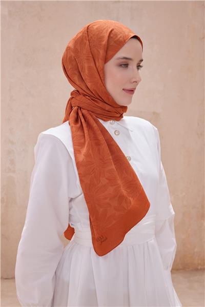 Belli Fresh Papatya Desen Turuncu Siena Şal 2 - 67