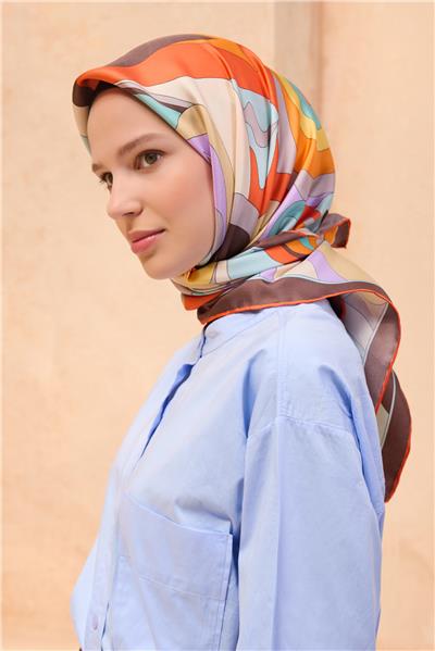 BELLİ ÇİÇEK DESEN İPEK EŞARP 4108D (SURA)