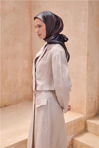 BELLİ FRESH GEOMETRİK SİYAH-GRİ KRİSTAL EŞARP 2012