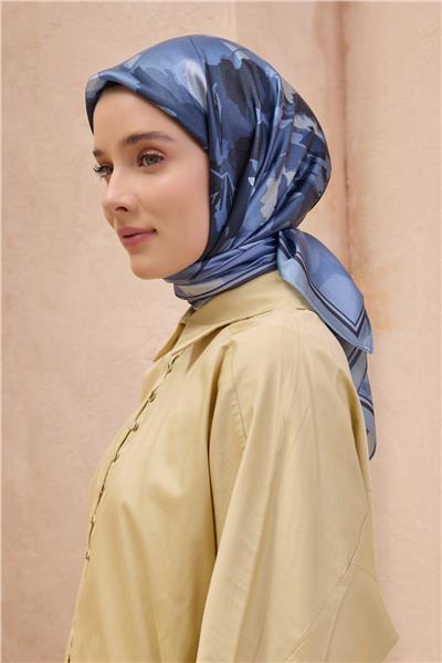 BELLİ FRESH ÇİÇEK DESEN MAVİ KRİSTAL EŞARP 2011