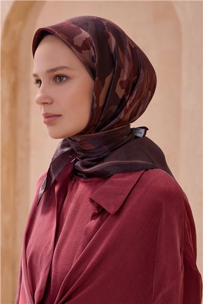 BELLİ FRESH ÇİÇEK DESEN KİREMİT KRİSTAL EŞARP 2011