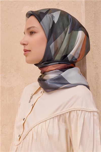 BELLİ FRESH GEOMETRİK GRİ KRİSTAL EŞARP 2012