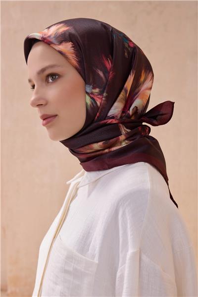 BELLİ ÇİÇEK DESEN KRİSTAL BORDO EŞARP 2013