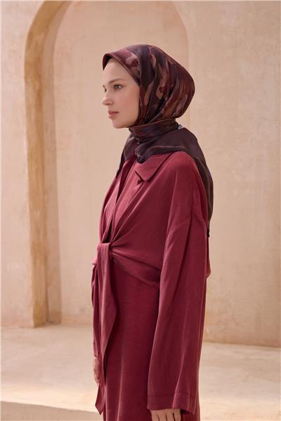 BELLİ FRESH ÇİÇEK DESEN KİREMİT KRİSTAL EŞARP 2011