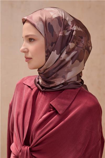 BELLİ FRESH ÇİÇEK DESEN KAHVE KRİSTAL EŞARP 2011