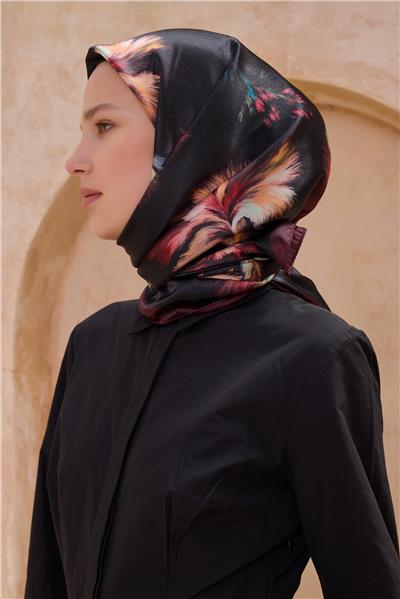 BELLİ ÇİÇEK DESEN KRİSTAL ACI KAHVE EŞARP 2013