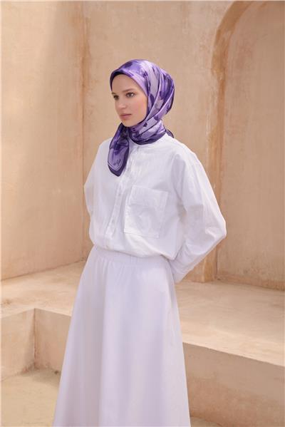 BELLİ FRESH ÇİÇEK DESEN LİLA KRİSTAL EŞARP 2011