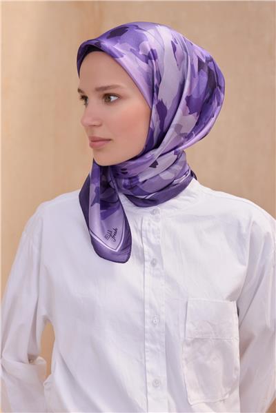 BELLİ FRESH ÇİÇEK DESEN LİLA KRİSTAL EŞARP 2011