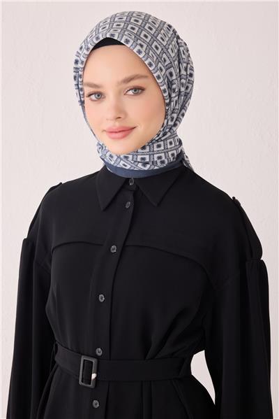 BELLİ GEOMETRİK DESEN MODAL FÜME EŞARP 7