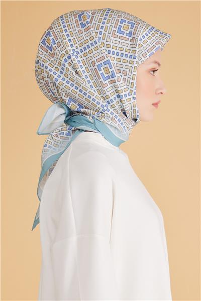 BELLİ GEOMETRİK DESEN MODAL MİNT EŞARP 5