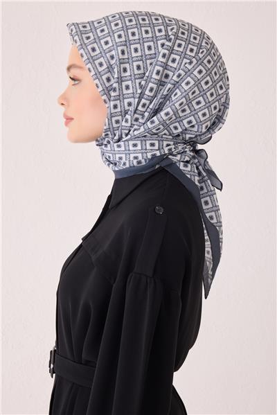 BELLİ GEOMETRİK DESEN MODAL FÜME EŞARP 7