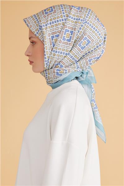 BELLİ GEOMETRİK DESEN MODAL MİNT EŞARP 5