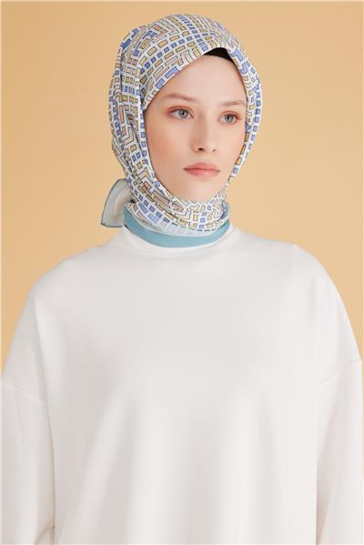 BELLİ GEOMETRİK DESEN MODAL MİNT EŞARP 5