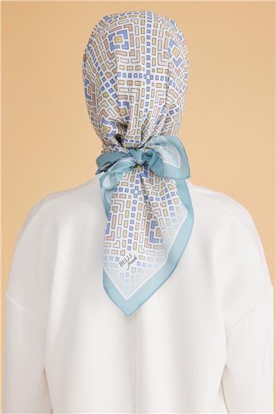 BELLİ GEOMETRİK DESEN MODAL MİNT EŞARP 5