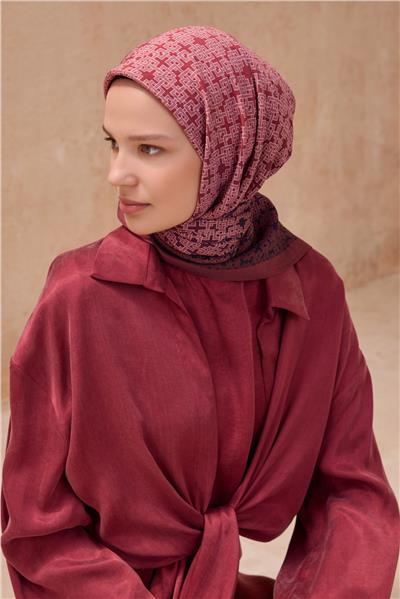 BELLİ GEOMETRİK DESEN PAULİSTA KİREMİT EŞARP 7