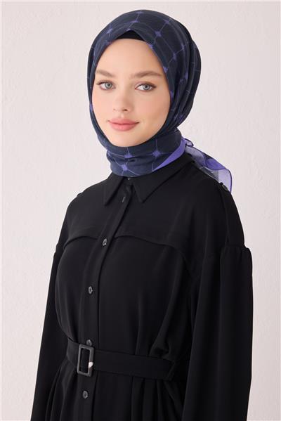 BELLİ GEOMETRİK DESEN PAULİSTA MOR EŞARP 4