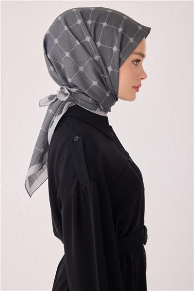 BELLİ GEOMETRİK DESEN PAULİSTA GRİ EŞARP 4