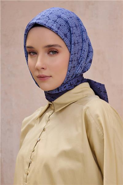 BELLİ GEOMETRİK DESEN PAULİSTA MOR EŞARP 7