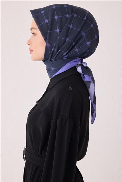 BELLİ GEOMETRİK DESEN PAULİSTA MOR EŞARP 4