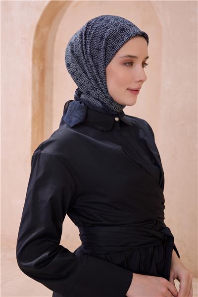 BELLİ GEOMETRİK DESEN PAULİSTA SİYAH EŞARP 7