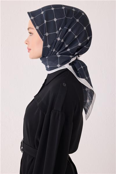 BELLİ GEOMETRİK DESEN PAULİSTA SİYAH EŞARP 4