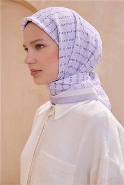 BELLİ GEOMETRİK DESEN PAULİSTA LİLA EŞARP 8