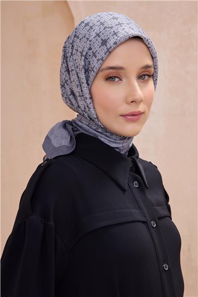 BELLİ GEOMETRİK DESEN PAULİSTA GÜMÜŞ EŞARP 7