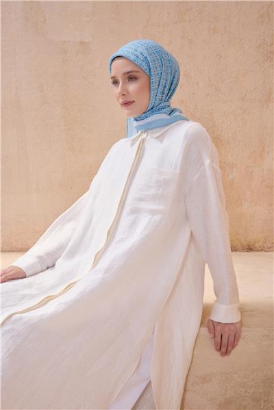 BELLİ GEOMETRİK DESEN PAULİSTA MAVİ EŞARP 8