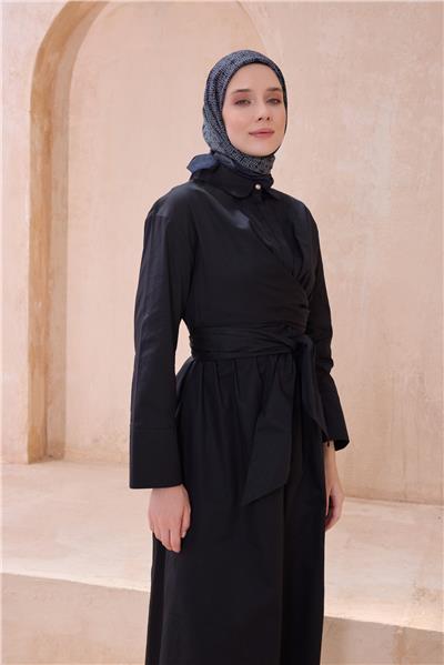 BELLİ GEOMETRİK DESEN PAULİSTA SİYAH EŞARP 7