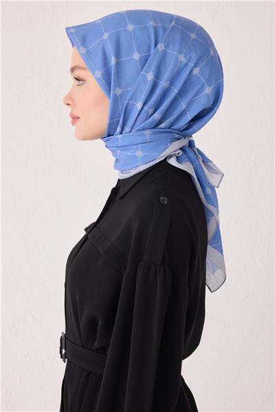 BELLİ GEOMETRİK DESEN PAULİSTA MAVİ EŞARP 4