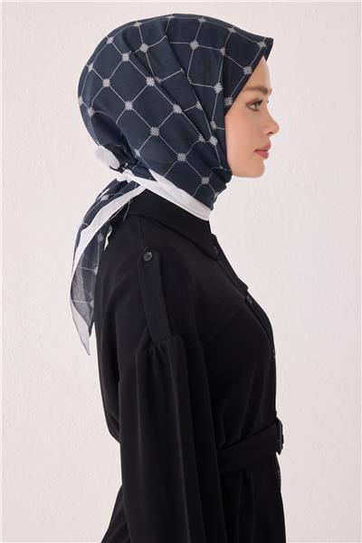 BELLİ GEOMETRİK DESEN PAULİSTA SİYAH EŞARP 4