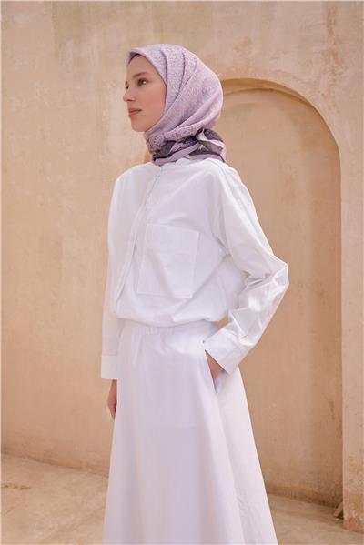 BELLİ GEOMETRİK DESEN PAULİSTA AÇIK PEMBE EŞARP 7