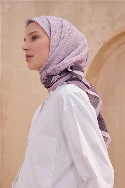 BELLİ GEOMETRİK DESEN PAULİSTA AÇIK PEMBE EŞARP 7