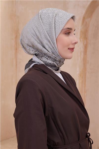 BELLİ GEOMETRİK DESEN PAULİSTA BEJ EŞARP 7