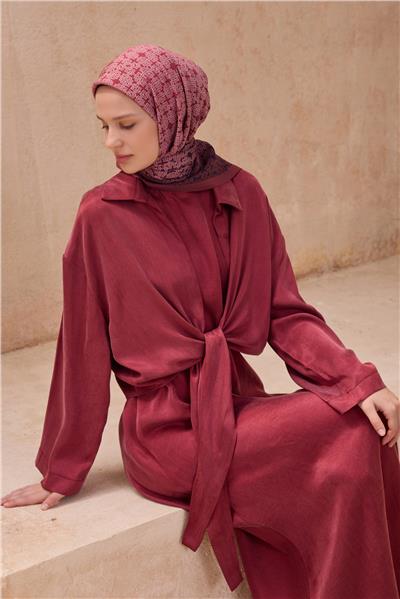 BELLİ GEOMETRİK DESEN PAULİSTA KİREMİT EŞARP 7