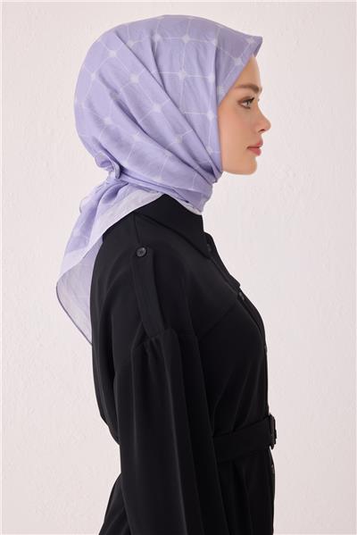 BELLİ GEOMETRİK DESEN PAULİSTA LİLA EŞARP 4