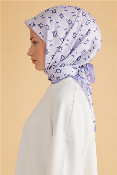 Belli Fresh Geometrik Desen Lila Pure Eşarp 3 - 04