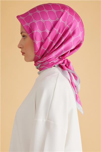 Belli Fresh Geometrik Desen Pembe Pure Eşarp 7 - 28