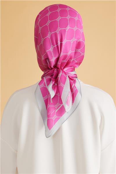 Belli Fresh Geometrik Desen Pembe Pure Eşarp 7 - 28